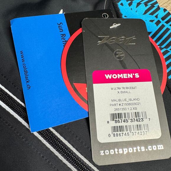 New ZOOT Womens Ultra Tri Racesuit Triathlon Malibu Blue Floral Size XS NWT - Picture 7 of 10